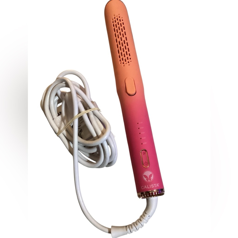 Calista AirGlide Cool Breeze Styler Iron Wave Curl Straighten Peach Mai Tai Pink
